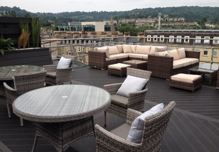 The roof terrace at Henry Street, Podium Space Ltd in Bath