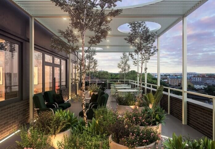 Roof terrace at Station Road, Clockwise River Limited in Wood Green