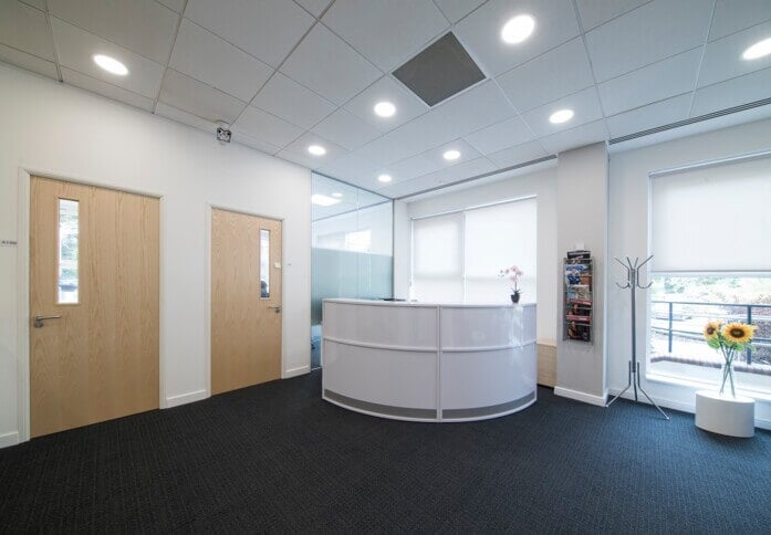 Reception area at Wilmslow Road, Regus in Didsbury