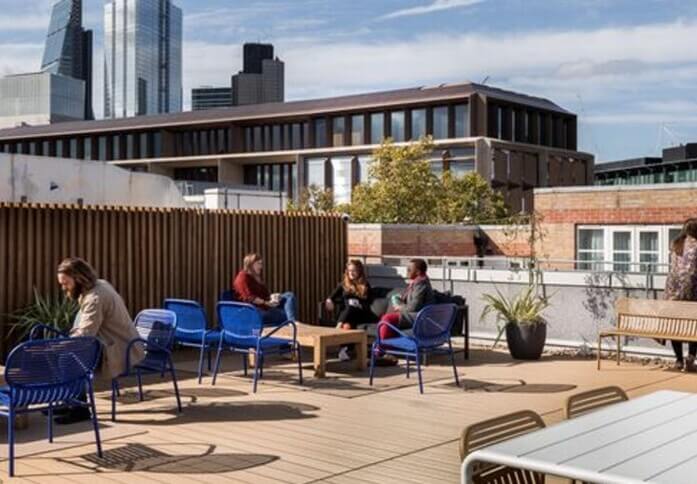 Use the roof terrace at Queen Street, WeWork (Mansion House)