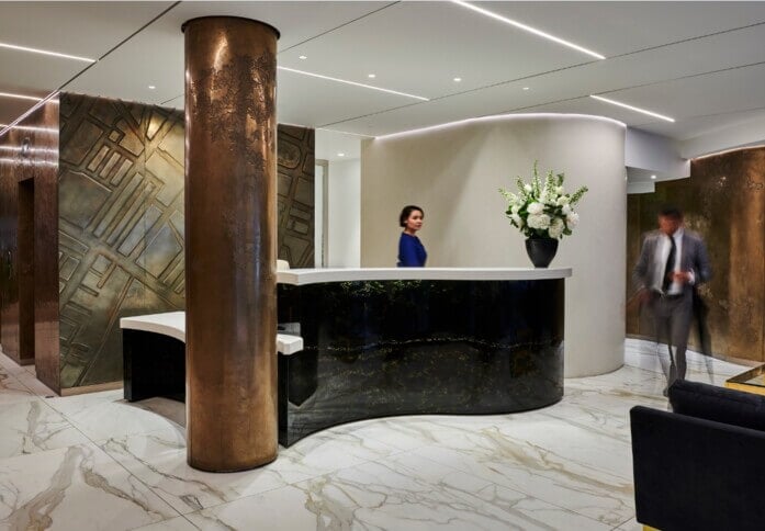 Reception in Berkeley Street, Beaumont Business Centres, Mayfair