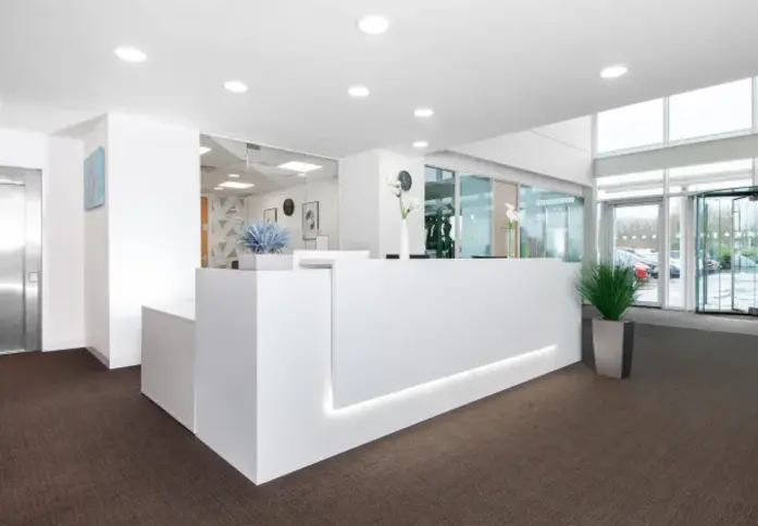 The reception at George Curl Way, Regus in Southampton