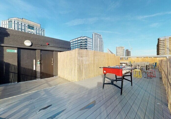 The roof terrace at Old Street, Business Cube Management Solutions Ltd