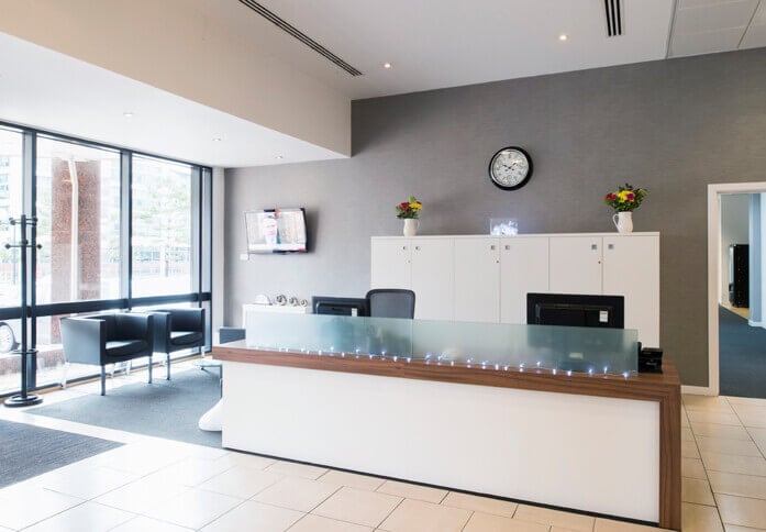 The reception at Falcon Drive, Regus in Cardiff