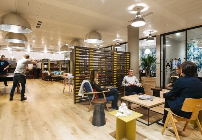 The breakout area - Fore Street Avenue, WeWork (Moorgate)