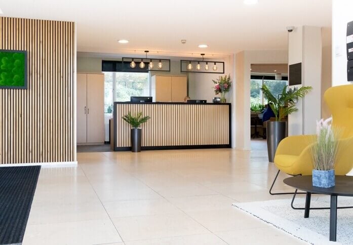 Reception at Harbour Road, Pure Offices in Bristol, BS1