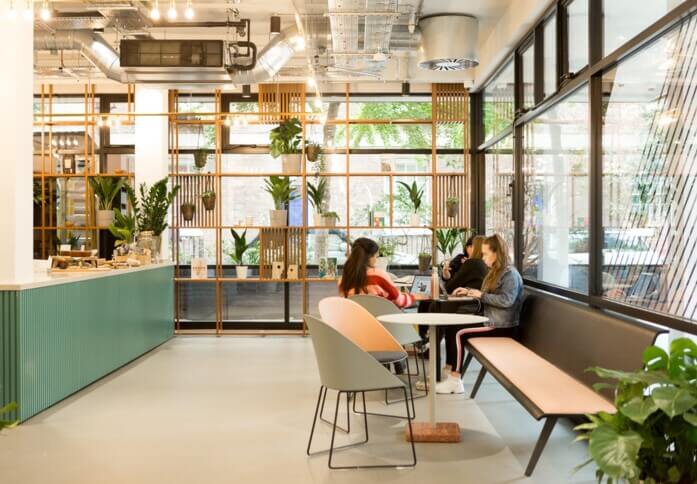 Breakout area at Ingestre Place, Huckletree in Soho