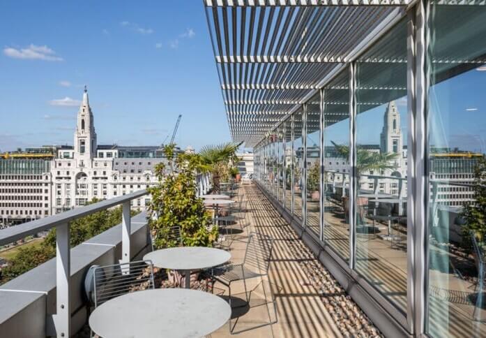 Balcony/terrace in WeWork at Finsbury Pavement, Moorgate