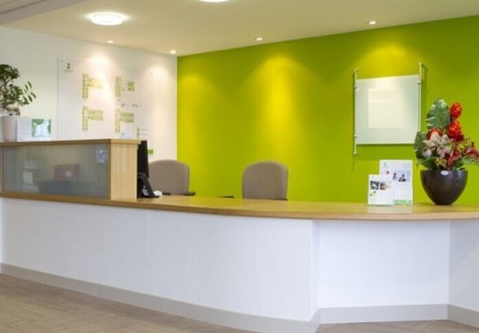 The reception at Winnall Valley Road, Regus in Winchester