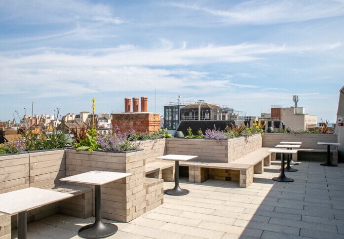 The roof terrace at Nile Street, The Projects Brighton Ltd in BN1