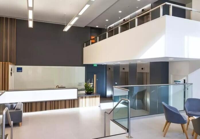 Reception in One Crown Square, Workspace Group Plc, Woking, GU21 - South East