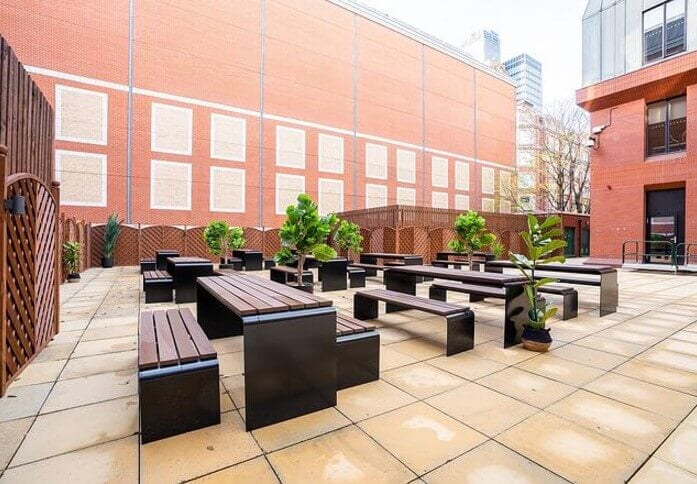 The outdoor area at Balloon Street, Orega in Manchester, M1