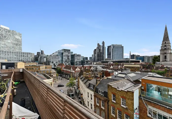 Roof terrace in 17 Hanbury Street, Hermit Offices Limited (Frameworks), Spitalfields, E1 - London