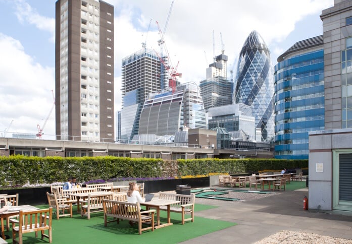 Roof terrace in Botolph Street, Landmark Space, Aldgate, E1 - London