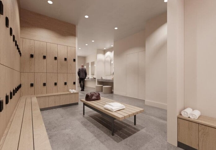 The showers at Worple Road, Workspace Group Plc in Wimbledon, SW19 - London