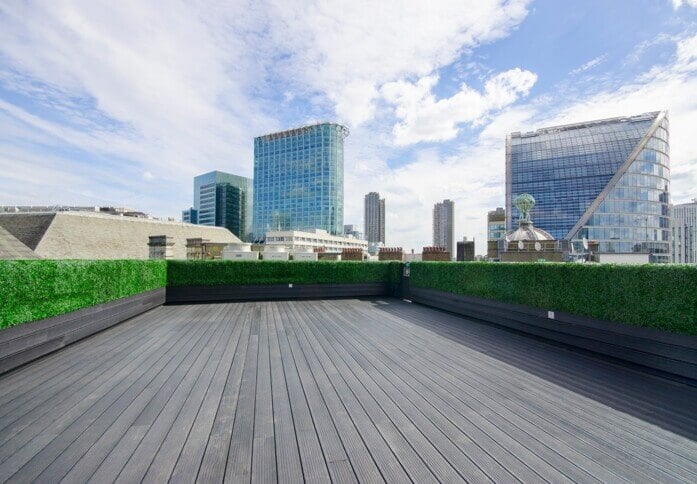 The roof terrace at Finsbury Circus, Workspace Group Plc in Moorgate