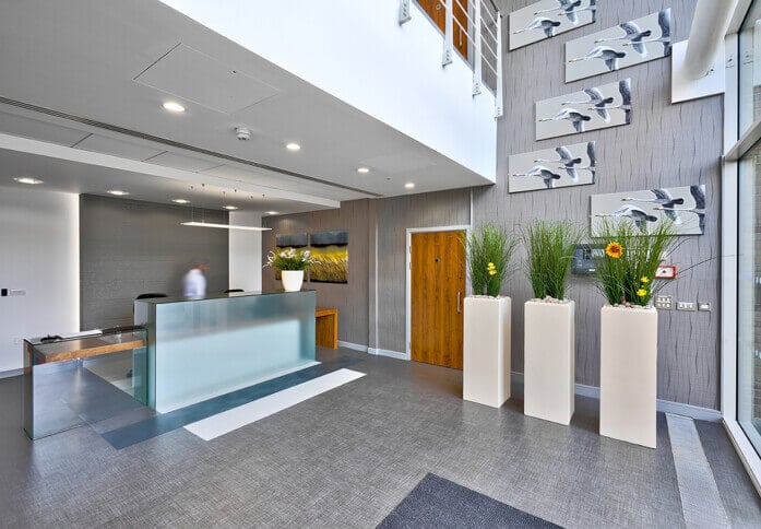 Reception area at Lydiard Fields, Rombourne Business Centres in Swindon