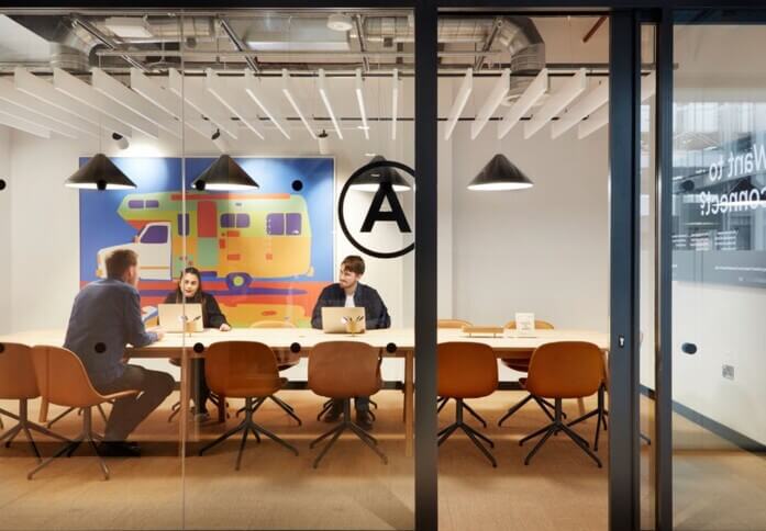 Boardroom at Mosley Street, WeWork in Manchester