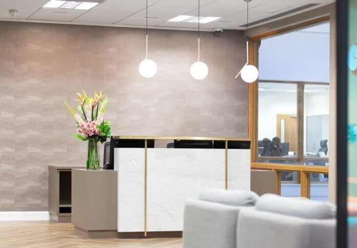 Reception area at Brindleyplace, Landmark Space in Birmingham, B1