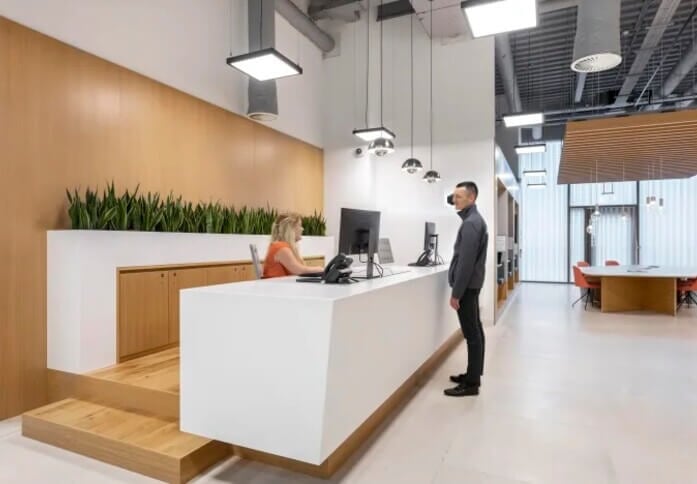 Reception area at Avebury Boulevard, Regus in Milton Keynes