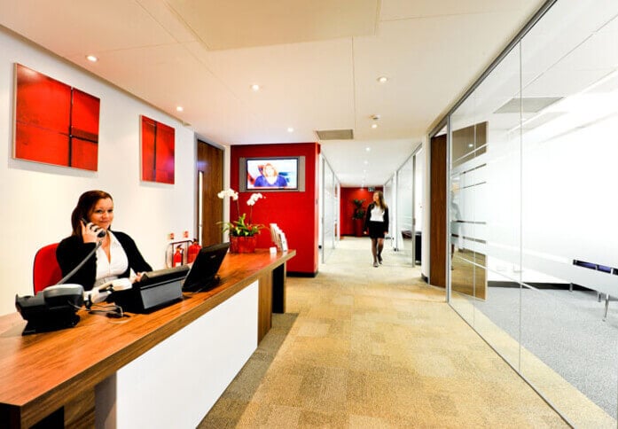 Reception area at Sovereign Street, Prospect Business Centres in Leeds