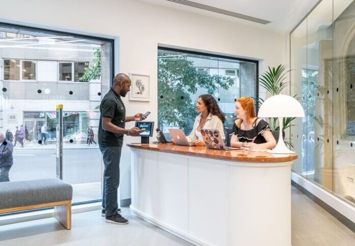 Reception in Leadenhall Street, WeWork, Aldgate