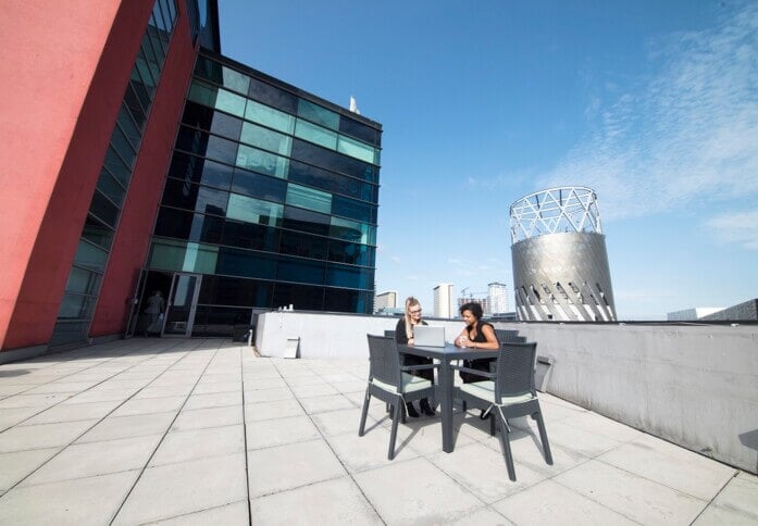 The outdoor area at Lowry Plaza, Regus in Manchester