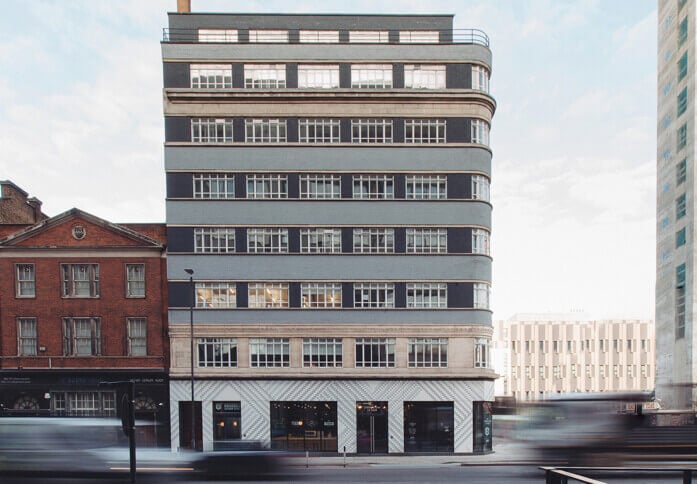 The building at Whitechapel High Street, The Office Group Ltd. (FORA) in Aldgate, E1 - London