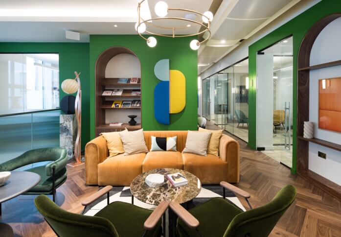 A breakout area in Grosvenor Hill, The Arterial Group Ltd, Mayfair, W1 - London