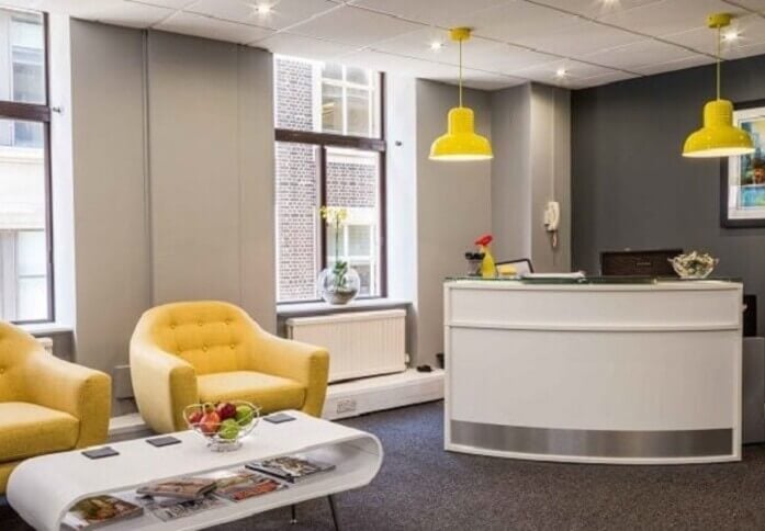 Reception at Golden Square, The Boutique Workplace Company in Soho