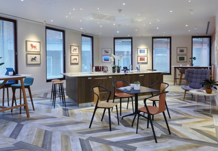 A breakout area in Snow Hill, Beaumont Business Centres, Farringdon