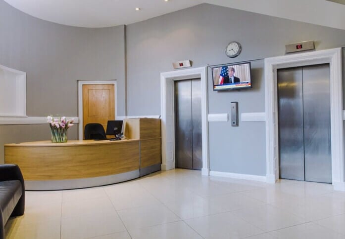 Reception area at Queens Road, The Boutique Workplace Company in Wimbledon