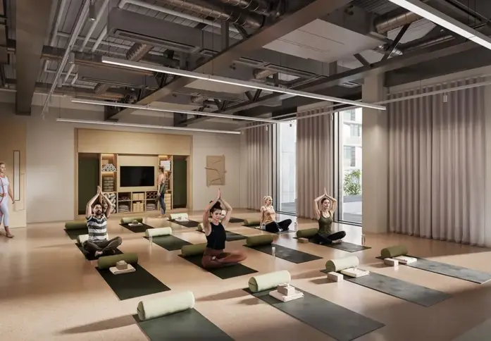 A fitness studio London Wall, The Office Group Ltd. (FORA) in Moorgate, EC2