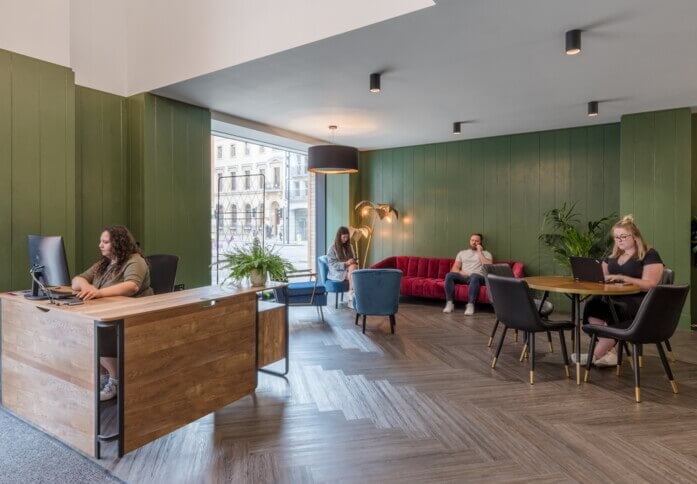 The reception at Fetter Lane, The Boutique Workplace Company in Fleet Street