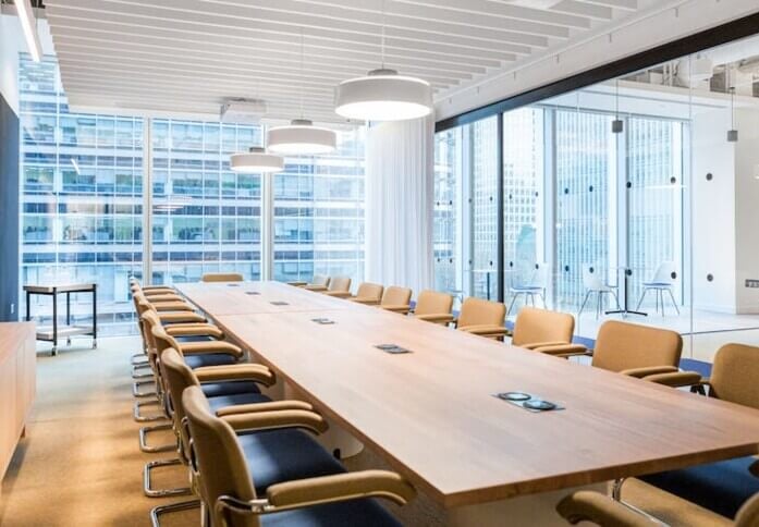 Meeting rooms at Churchill Place, WeWork in Canary Wharf, E14 - London