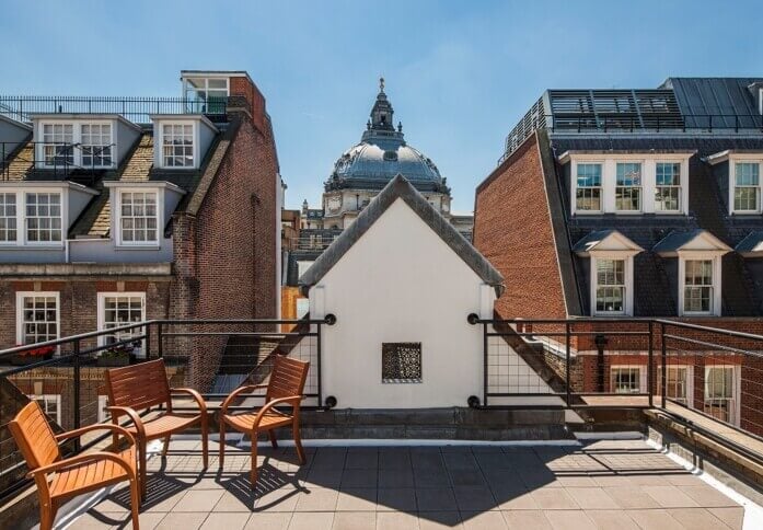 The roof terrace at Old Queen Street, Imoxis Limited in Westminster