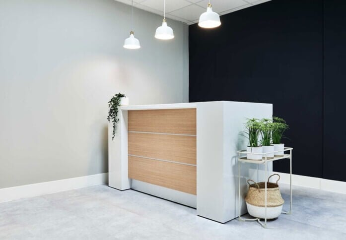 Reception area at St Vincent Place, LBP Offices Ltd in Glasgow, G1