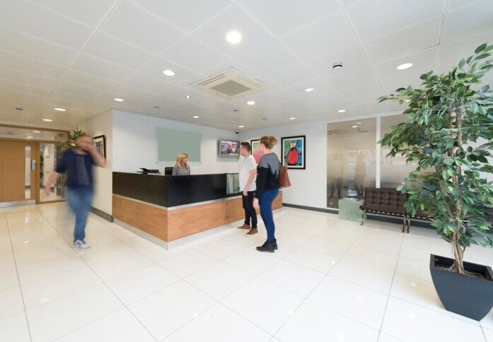 The reception at Manor Way, Devonshire Business Centres (UK) Ltd in Borehamwood