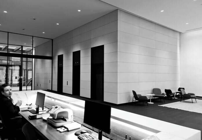 Reception area at St Helen's Place, Regus in Liverpool Street