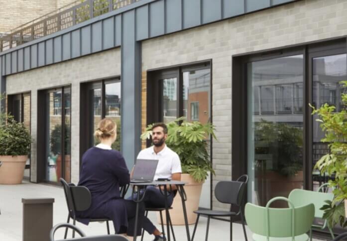 Roof terrace at Berners Street, The Office Group Ltd. (FORA) in Fitzrovia