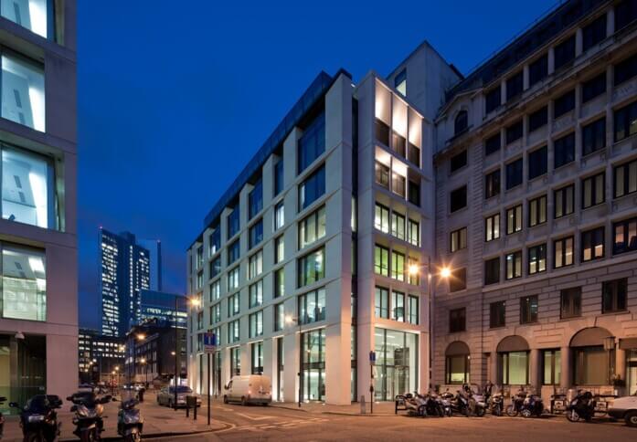 Building outside at Finsbury Square, Co Work Space LLP, Moorgate