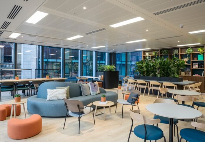 A breakout area in Colmore Row, X & Why Ltd, Birmingham, B1