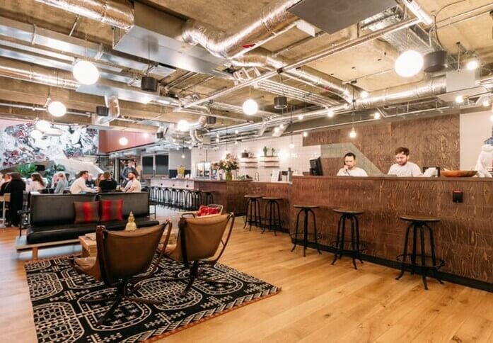 The reception at Corsham Street, WeWork in Old Street