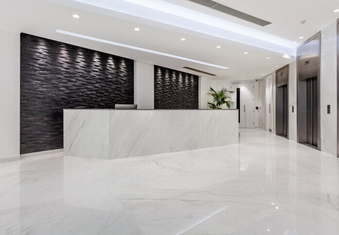 The reception at Curzon Street, Business Cube Management Solutions Ltd in Mayfair