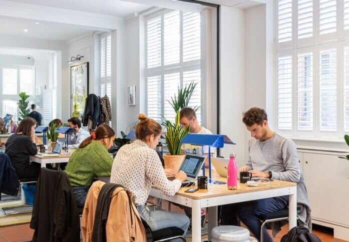 Shared deskspace at Soho Square, WeWork