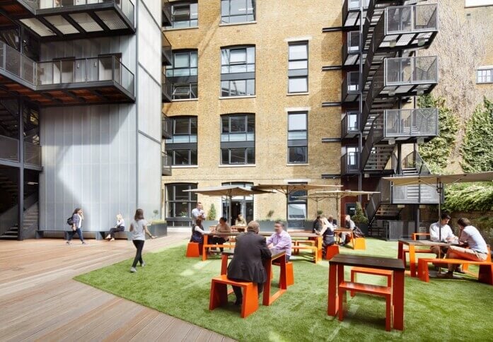 The outdoor area at Clerkenwell Close, Workspace Group Plc