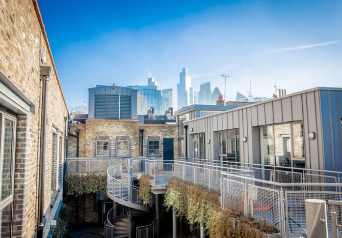 The roof terrace at Heneage Street, X & Why Ltd in Spitalfields, E1 - London