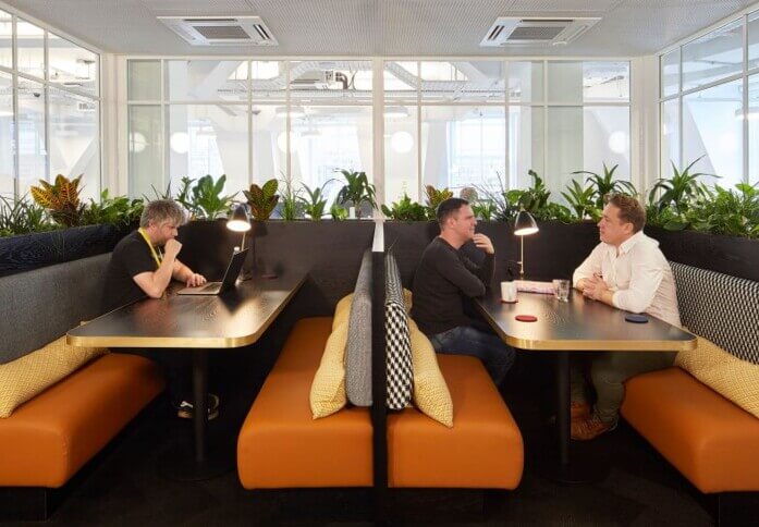 Breakout area at Eastcastle Street, The Office Group Ltd. (FORA), Noho