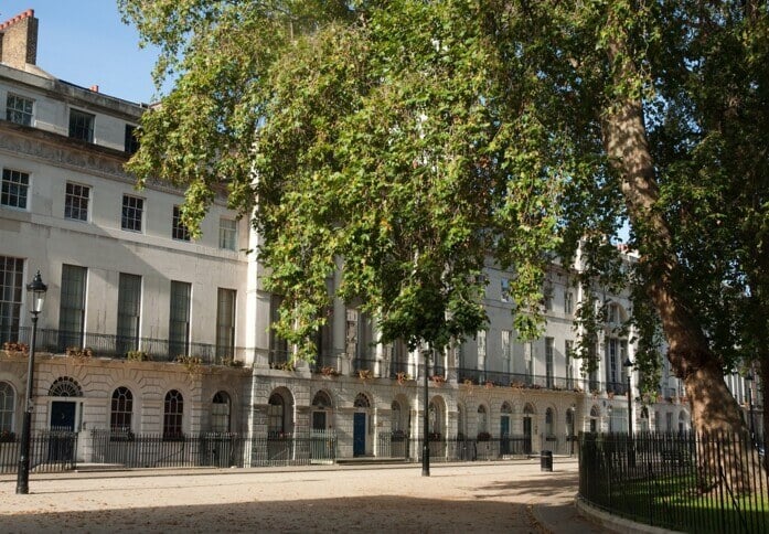 Outside of building at Fitzroy Square, in Fitzrovia