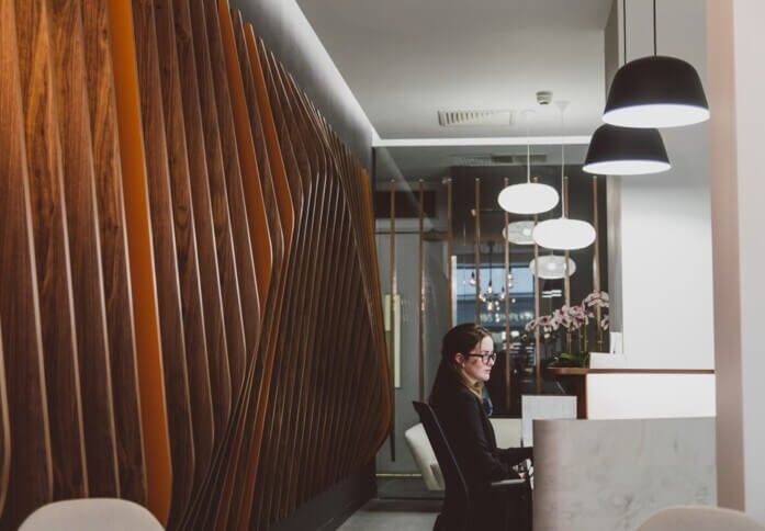 Reception area at Orega in Holborn